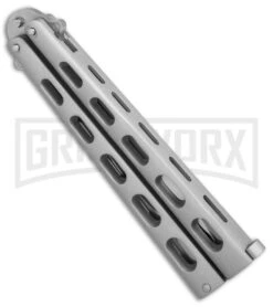 Jaguar Gray Balisong Butterfly Knife - Satin Serr -Kershaw Shop Jaguar Gray balisong butterfly satin serr BP 0283 er side large
