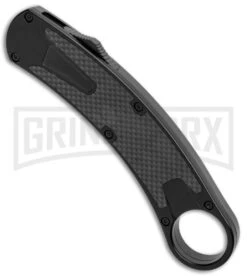 Karambit OTF-102 Black Carbon Fiber OTF Knife - Two-Tone Plain -Kershaw Shop Karambit OTF 102 Black CF TT Plain GX 34165 jr spine large