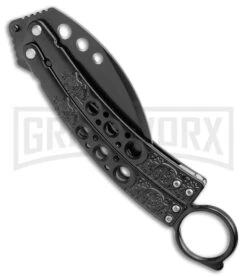 Karambit Tactical Black Butterfly Knife Limited Edition - Black -Kershaw Shop Karambit Tactical Black Butterfly Limited Edition Black GX 39596 jr side large
