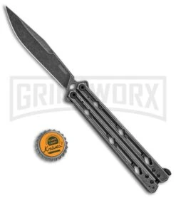 Kershaw Lucha Balisong Butterfly Knife - Stainless Steel BlackWash -Kershaw Shop Kershaw Lucha Balisong Butterfly Blackwash 5150BW BHQ 117528 jr bottlecap large
