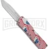 Lightning American Flag D/A OTF Automatic Knife - Tanto Satin Serr -Kershaw Shop Lightning American Flag DA OTF Auto Tanto Satin Serr GX 33327 jr large