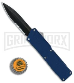 Lightning Blue D/A OTF Automatic Knife - Black Dagger Serr -Kershaw Shop Lightning Blue DA Black Dagger Serr BP 27477 er bottlecap large
