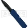 Lightning Blue D/A OTF Automatic Knife - Black Dagger Serr 2 Lightning Blue D/A OTF Automatic Knife - Black Dagger Serr -Kershaw Shop Lightning Blue DA Black Dagger Serr BP 27477 er large