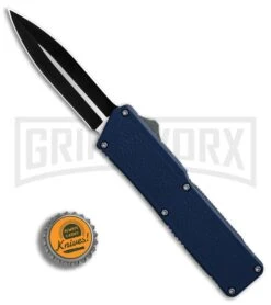 Lightning Blue D/A OTF Automatic Knife - Dagger Two-Tone Plain -Kershaw Shop Lightning Blue DA Dagger Two Tone Plain BP 30339 er bottlecap large