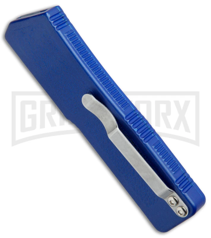 Lightning Blue D/A OTF Automatic Knife - Tanto Two Tone Serr 5 Lightning Blue D/A OTF Automatic Knife - Tanto Two Tone Serr - Image 3