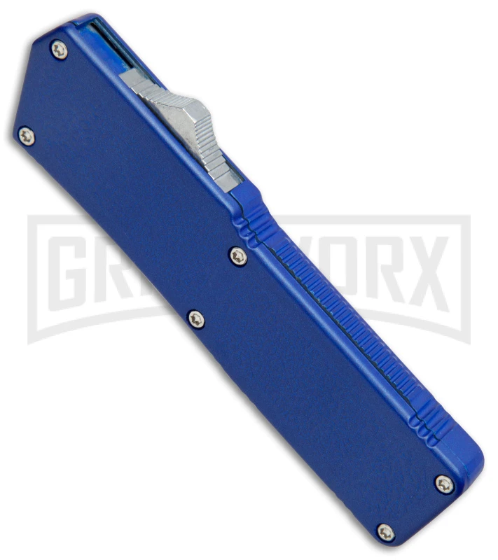 Lightning Blue D/A OTF Automatic Knife - Tanto Two Tone Serr 4 Lightning Blue D/A OTF Automatic Knife - Tanto Two Tone Serr - Image 2