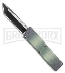 Lightning Camo D/A OTF Automatic Knife - Black