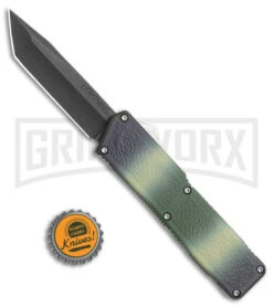Lightning Camo D/A OTF Automatic Knife - Tanto Black Plain -Kershaw Shop Lightning Camo DA OTF Auto Tanto Black GX 39049 jr bottlecap large