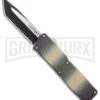 Lightning Camo D/A OTF Automatic Knife Tanto-Two Tone Black Serr -Kershaw Shop Lightning Camo DA OTF Auto Tanto TT Serr GX 39141 jr large