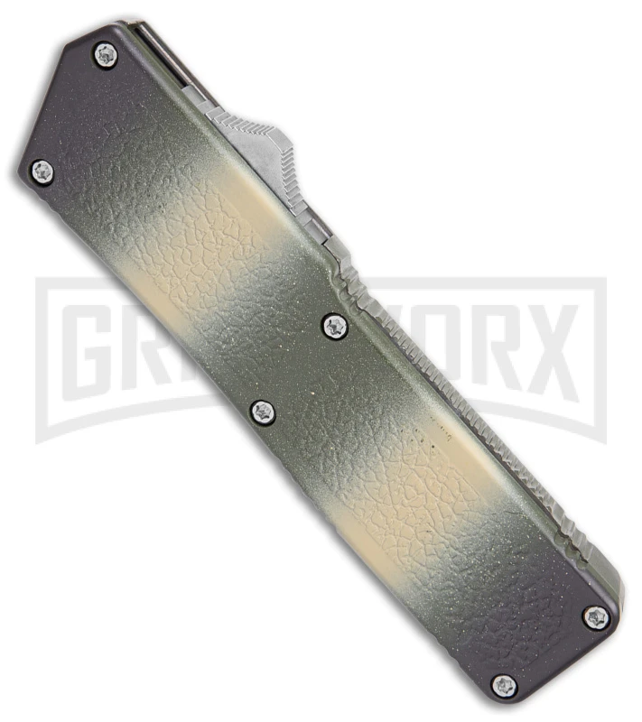 Lightning Camo D/A OTF Automatic Knife Tanto-Two Tone Black Serr 4 Lightning Camo D/A OTF Automatic Knife Tanto-Two Tone Black Serr - Image 2