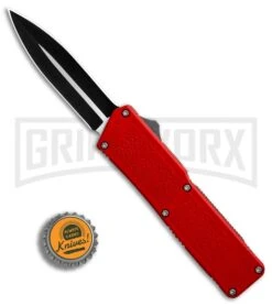 Lightning Red D/A OTF Automatic Knife - Dagger Two-Tone Plain 4TH18 -Kershaw Shop Lightning DA Dagger Two Tone Plain BP 30348 er bottlecap large