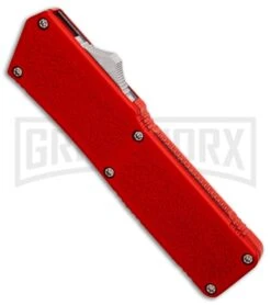 Lightning Red D/A OTF Automatic Knife - Dagger Two-Tone Plain 4TH18 -Kershaw Shop Lightning DA Dagger Two Tone Plain BP 30348 er spine large