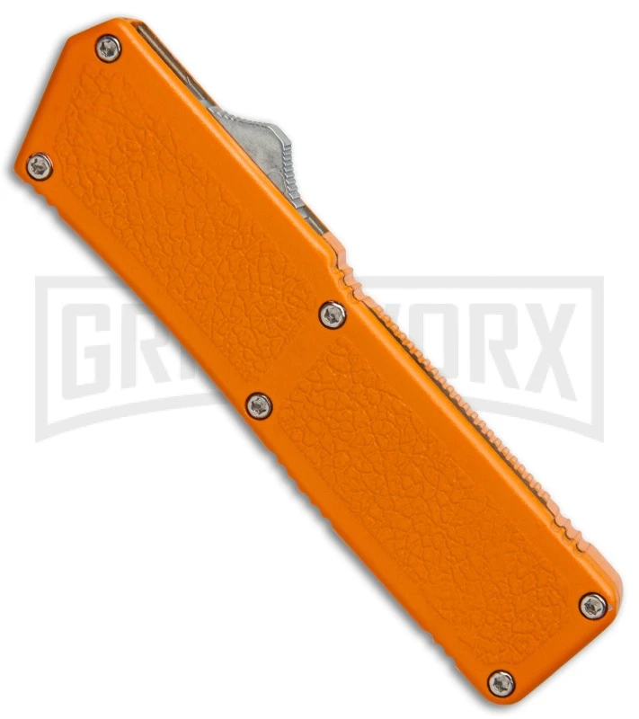 Lightning Orange D/A OTF Automatic Knife - Dagger Black Plain 4 Lightning Orange D/A OTF Automatic Knife - Dagger Black Plain - Image 2