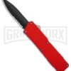 Lightning D/A Red Aluminum OTF Automatic Knife - Dagger Black Serrated -Kershaw Shop Lightning DA Red Aluminum OTF Automatic Knife Dagger Black Serr GX 18694 td large
