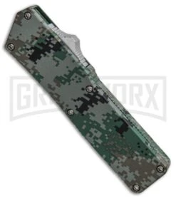 Lightning Digi Camo D/A OTF Automatic Knife - Satin Plain -Kershaw Shop Lightning Digi Camo DA OTF Auto Satin GX 33333 jr spine large