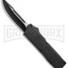 Lightning Elite Black D/A OTF Automatic Knife - Drop Point Black Plain