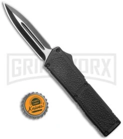 Lightning Elite Black D/A OTF Automatic Knife - Dagger Black Plain -Kershaw Shop Lightning Elite Black DA OTF Auto Dagger Black Plain GX 36131 jr bottlecap large