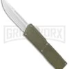 Lightning Elite OD Green D/A OTF Automatic Knife - Drop Point Satin Plain -Kershaw Shop Lightning Elite OD Green DA OTF Auto DP Satin GX 37665 jr 2 large