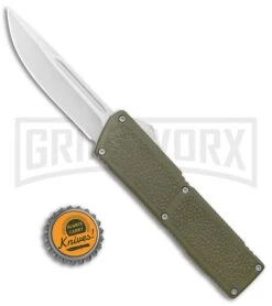 Lightning Elite OD Green D/A OTF Automatic Knife - Drop Point Satin Plain -Kershaw Shop Lightning Elite OD Green DA OTF Auto DP Satin GX 37665 jr bottlecap 2 large