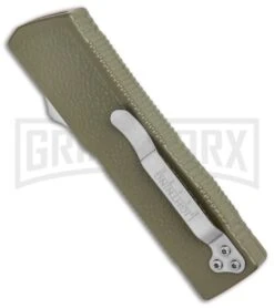 Lightning Elite OD Green D/A OTF Automatic Knife - Drop Point Satin Plain -Kershaw Shop Lightning Elite OD Green DA OTF Auto DP Satin GX 37665 jr side 2 large