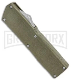 Lightning Elite OD Green D/A OTF Automatic Knife - Drop Point Satin Plain -Kershaw Shop Lightning Elite OD Green DA OTF Auto DP Satin GX 37665 jr spine 2 large