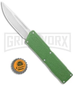 Lightning Elite Sage Green D/A OTF Automatic Knife - Drop Point Satin Plain -Kershaw Shop Lightning Elite Sage Green DA Auto DP Satin GX 36300 jr bottlecap large