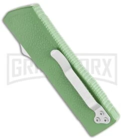 Lightning Elite Sage Green D/A OTF Automatic Knife - Drop Point Satin Plain -Kershaw Shop Lightning Elite Sage Green DA Auto DP Satin GX 36300 jr side large
