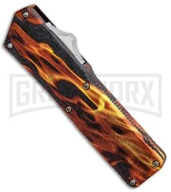 Lightning Fire D/A OTF Automatic Knife - Tanto Satin Serr -Kershaw Shop Lightning Fire DA OTF Auto Tanto Satin Serr GX 33344 jr spine large