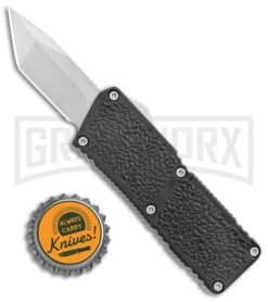 Lightning Fireball Black D/A OTF Automatic Knife - Tanto Satin Plain -Kershaw Shop Lightning Fireball Black DA OTF Auto Satin Tanto GX 37446 jr bottlecap large