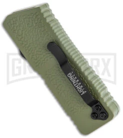 Lightning Fireball OD Green D/A OTF Automatic Knife - Drop Point Black Plain -Kershaw Shop Lightning Fireball OD Green DA OTF Auto Black DP GX 37449 jr side large