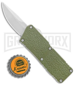 Lightning Fireball OD Green D/A OTF Automatic Knife - Drop Point Satin Plain -Kershaw Shop Lightning Fireball OD Green DA OTF Auto Satin DP GX 37448 jr bottlecap large