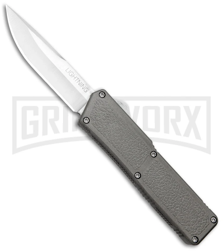 Lightning Gray D/A OTF Automatic Knife - Satin Plain 3 Lightning Gray D/A OTF Automatic Knife - Satin Plain