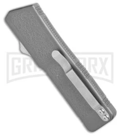 Lightning Gray D/A OTF Automatic Knife - Tanto Satin Serrated -Kershaw Shop Lightning Gray DA OTF Auto Serr Tanto Satin GX 39050 jr side large