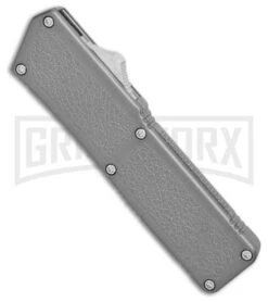Lightning Gray D/A OTF Automatic Knife - Tanto Satin Serrated -Kershaw Shop Lightning Gray DA OTF Auto Serr Tanto Satin GX 39050 jr spine large