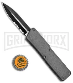 Lightning Gray D/A OTF Automatic Knife - Two-Tone Dagger Serr -Kershaw Shop Lightning Gray DA OTF Auto TT Dagger Serr GX 30809 jr bottlecap large