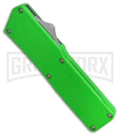 Lightning Green D/A OTF Automatic Knife - Two-Tone Serrated Drop Point -Kershaw Shop Lightning Green D A OTF Automatic Knife Two Tone Serrated LS Spine large