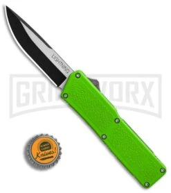 Lightning Green D/A OTF Automatic Knife - Two-Tone Plain -Kershaw Shop Lightning Green DA Two Tone Plain BP 30354 er bottlecap large