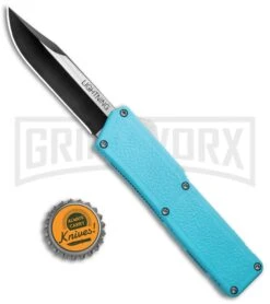 Lightning Nutnfancy Exclusive Powder Blue D/A OTF Automatic - Clip Two Tone -Kershaw Shop Lightning Nutnfancy Exclusive Powder Blue DA Auto TT GX 33417 jr bottlecap large