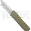 Lightning OD Green D/A OTF Automatic Knife - Tanto Satin Serr -Kershaw Shop Lightning OD Green DA OTF Auto Serr Tanto Satin GX 39005 jr large
