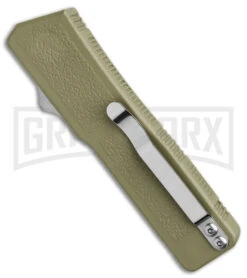 Lightning OD Green D/A OTF Automatic Knife - Tanto Satin Serr -Kershaw Shop Lightning OD Green DA OTF Auto Serr Tanto Satin GX 39005 jr side large
