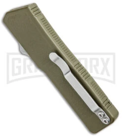Lightning OD Green D/A OTF Automatic Knife - Tanto Black Serr -Kershaw Shop Lightning OD Green DA OTF Auto Tanto Black GX 39058 jr side large