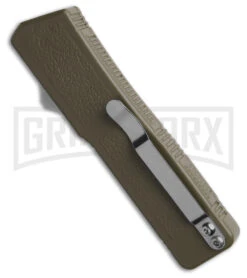 Lightning OD Green D/A OTF Automatic Knife - Clip Point Satin Serrated -Kershaw Shop Lightning OD Green DA OTF Automatic Knife Clip Point Satin Serrated GX 42229 td side large