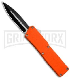 Lightning Orange D/A OTF Automatic Knife - Dagger Two-Tone