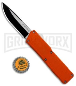 Lightning Orange D/A OTF Automatic Knife - Two-Tone Plain -Kershaw Shop Lightning Orange DA OTF Auto TT Plain GX 30816 jr bottlecap large