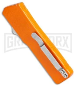 Lightning Orange D/A OTF Automatic Knife - Dagger Satin Plain -Kershaw Shop Lightning Orange DA OTF Dagger Satin Plain BP 22815 side large
