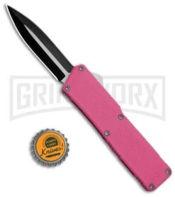 Lightning Pink D/A OTF Automatic Knife - Dagger Two-Tone -Kershaw Shop Lightning Pink DA OTF Auto TT Dagger GX 31867 jr bottlecap large