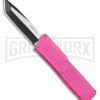 Lightning D/A OTF Automatic Knife Pink Tanto - Two Tone Plain -Kershaw Shop Lightning Pink DA OTF Automatic Knife Tanto Satin GX 41279 KC 9 large