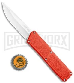 Lightning Red D/A OTF Automatic Knife - Satin Plain -Kershaw Shop Lightning Red DA OTF Satin GX 5629 jr bottlecap large