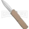 Lightning Tan D/A OTF Automatic Knife - Dagger Satin