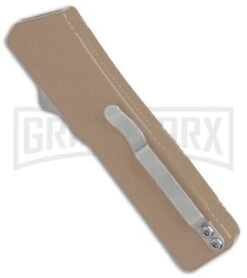 Lightning Tan D/A OTF Automatic Knife - Dagger Satin -Kershaw Shop Lightning Tan DA Dagger serr BP 27518 er side large